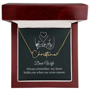 Always Remember Personalized Gold Tone Name Necklace Custom Name Gift Luxury Box